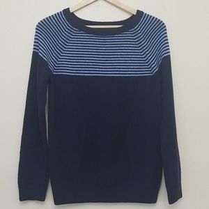 Talbots Lambswool Blend Striped Crewneck Sweater M